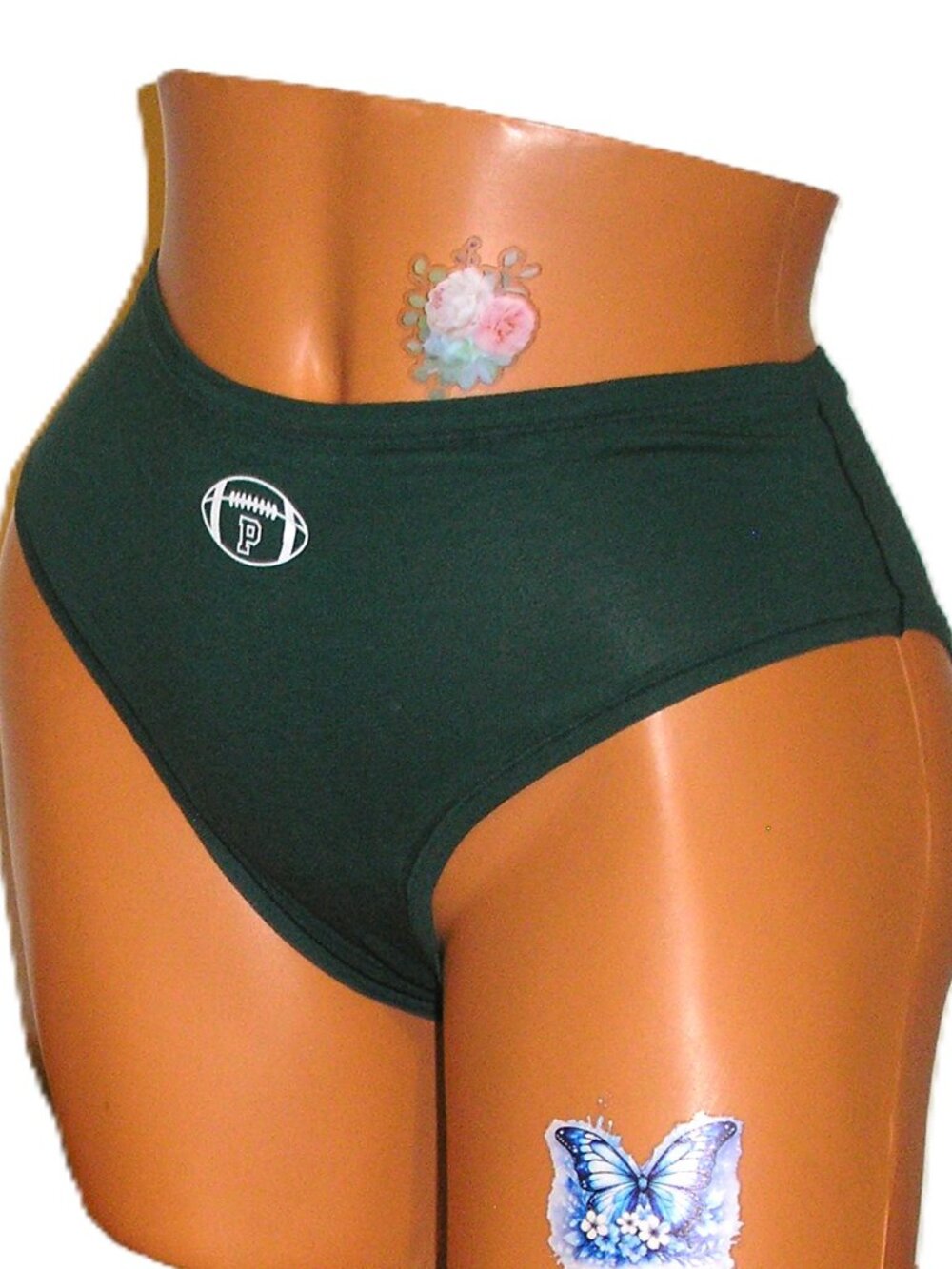 Victoria's Secret Pink - Football Print Green Cheeky Panties Lingerie Large NWOT